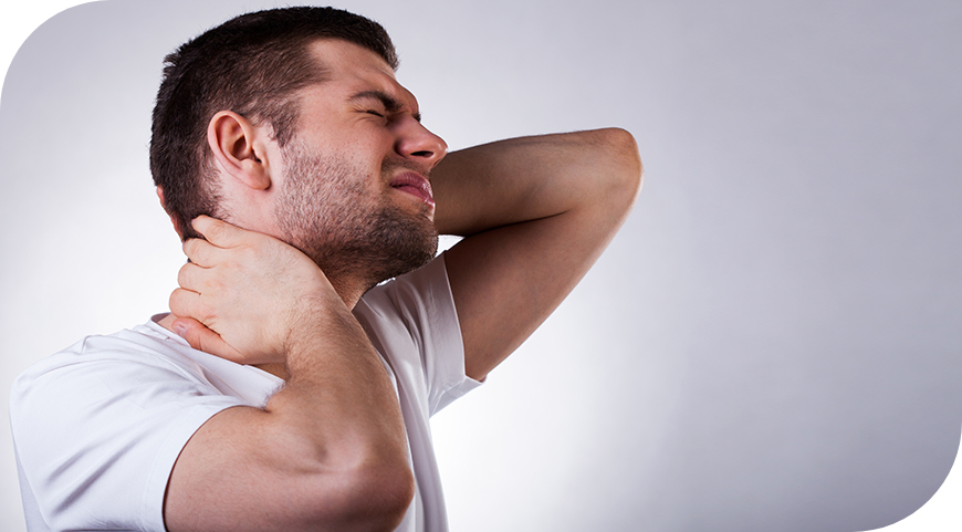 Young man with neck pain