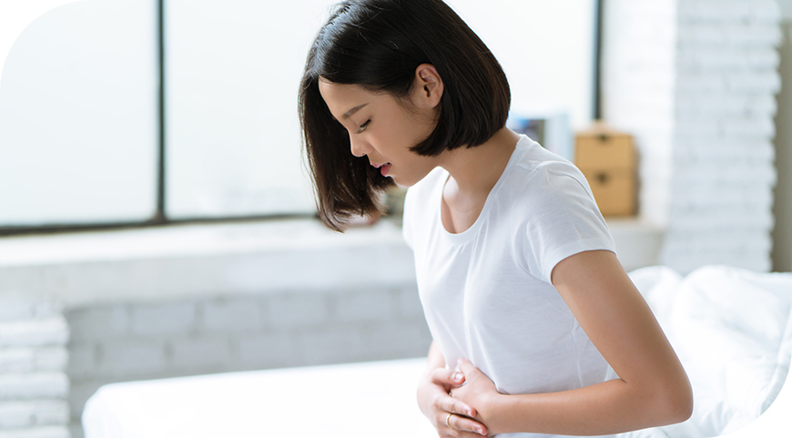 Young woman in pain
